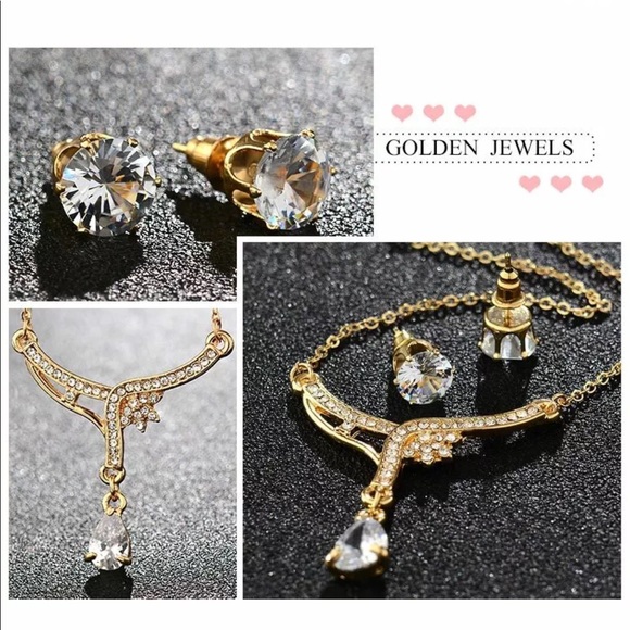 Party Crystal Rhinestone Necklace and Earrings - Picture 3 of 6